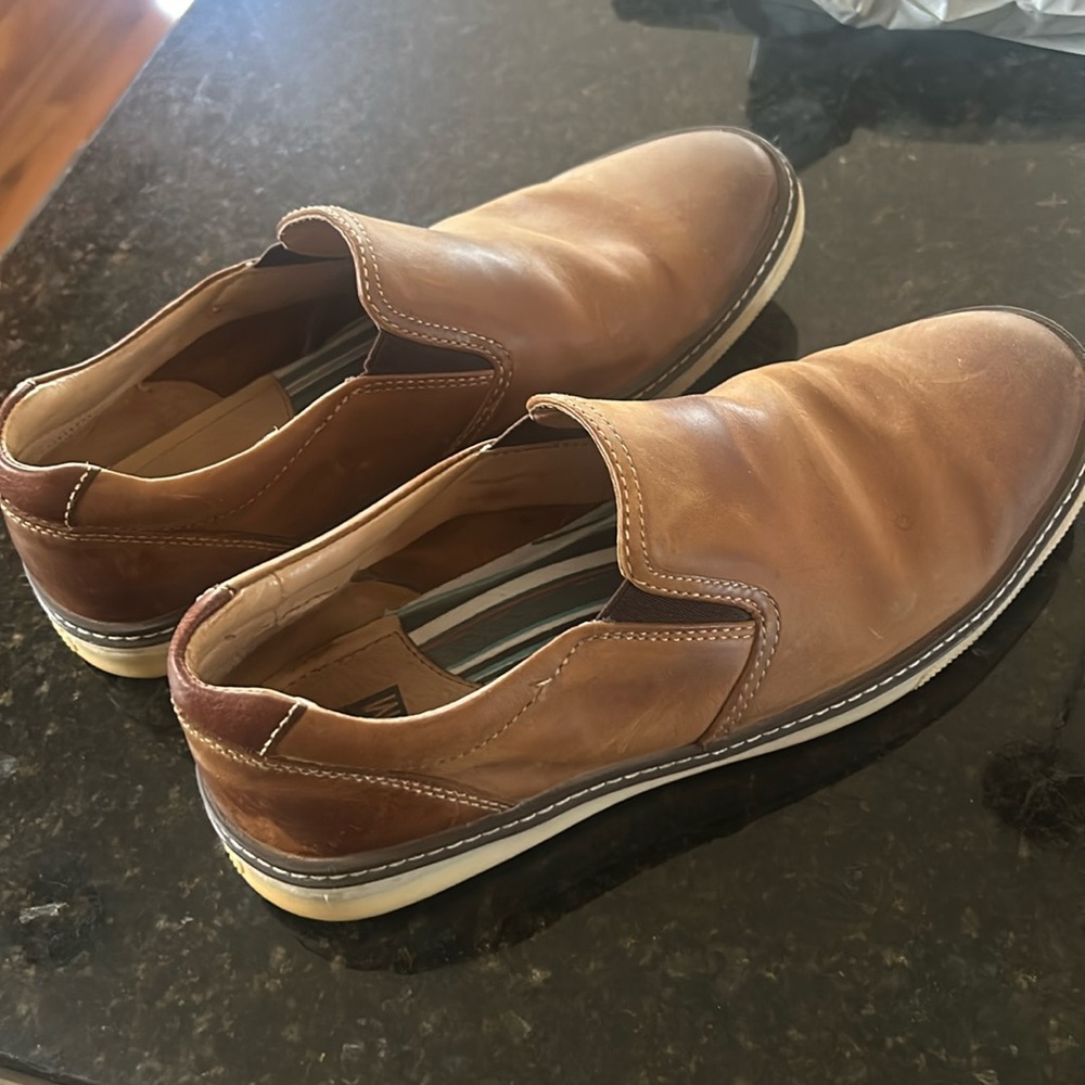 Johnston and Murphy McGuffey tan oiled full grain leather slip on